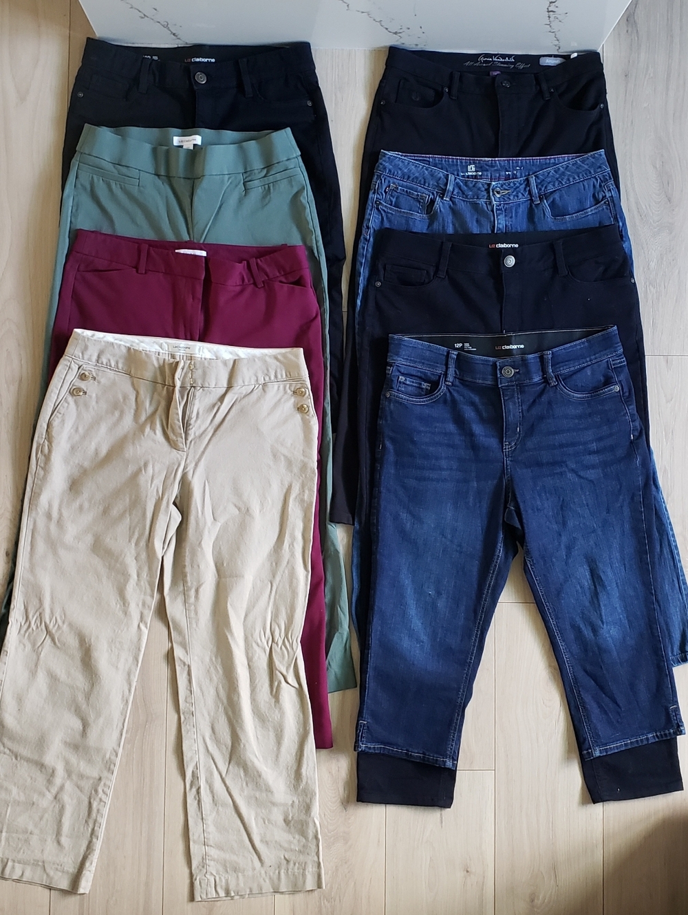 Womens Pants Bundle Size 10 12 Capri Crop Jeans Gloria Vanderbilt Lot 8